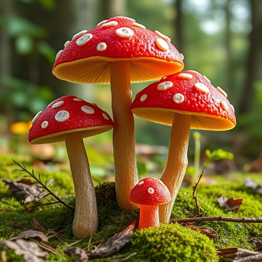 Magic Mushroom Gummies with Nature Background