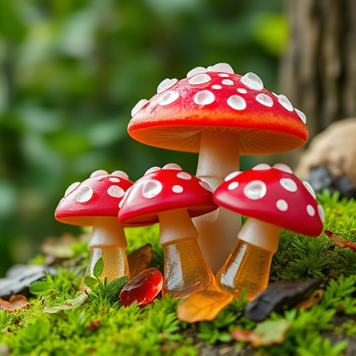 Magic Mushroom Gummies with Nature Background