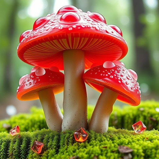 Magic Mushroom Gummies with Nature Background