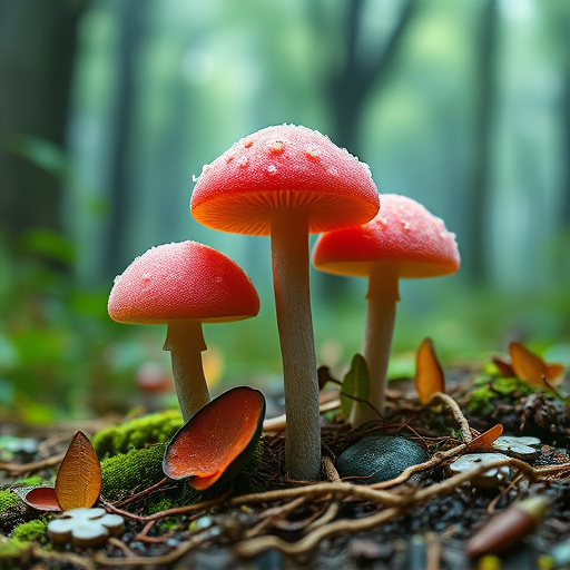 Magic Mushroom Gummies with Nature Background