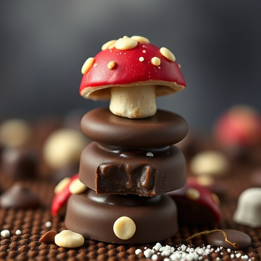 Stacked Magic Mushroom Chocolates Macro