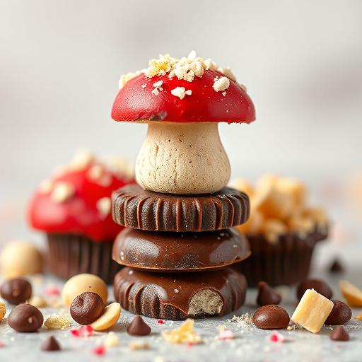 Stacked Magic Mushroom Chocolates Macro
