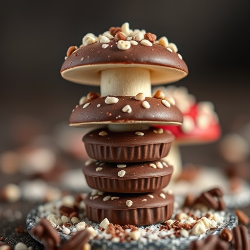 Stacked Magic Mushroom Chocolates Macro