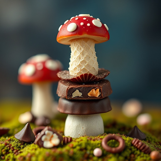 Stacked Magic Mushroom Chocolates Macro