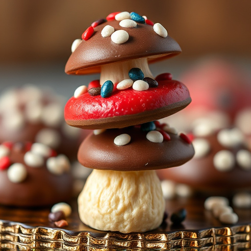 Stacked Magic Mushroom Chocolates Macro