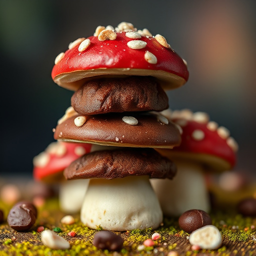 Stacked Magic Mushroom Chocolates Macro