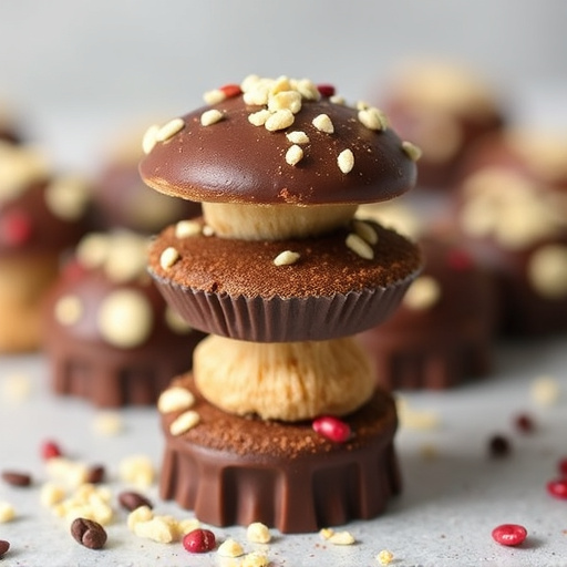 Stacked Magic Mushroom Chocolates Macro