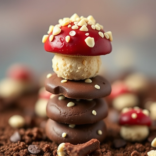 Stacked Magic Mushroom Chocolates Macro