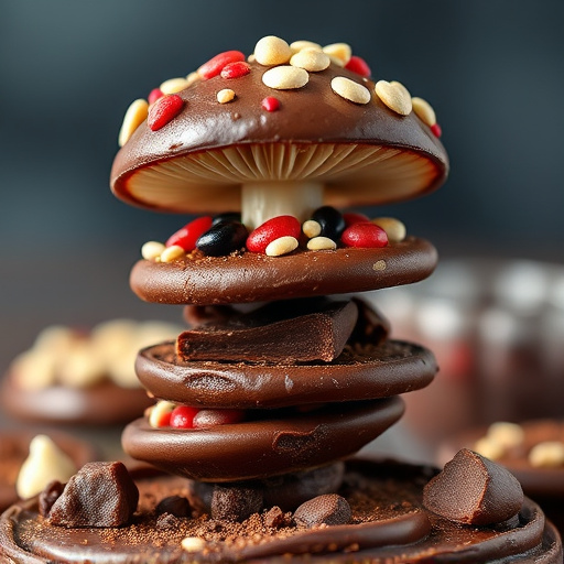 Stacked Magic Mushroom Chocolates Macro