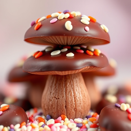 Stacked Magic Mushroom Chocolates Macro