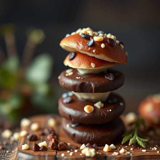 Stacked Magic Mushroom Chocolates Macro