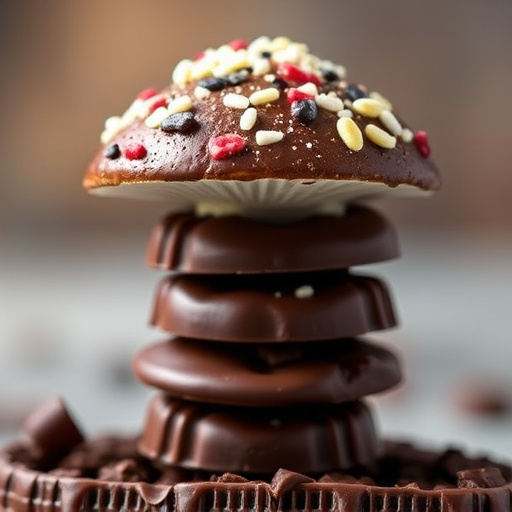 Stacked Magic Mushroom Chocolates Macro