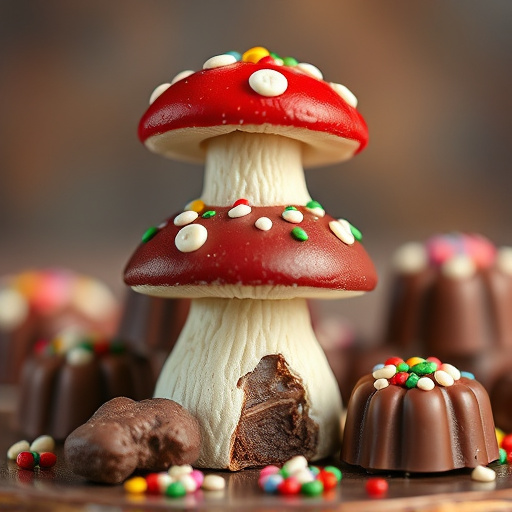 Stacked Magic Mushroom Chocolates Macro