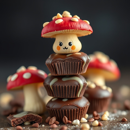 Stacked Magic Mushroom Chocolates Macro