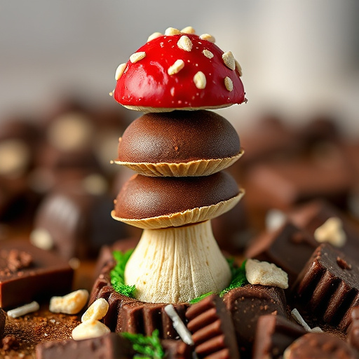 Stacked Magic Mushroom Chocolates Macro