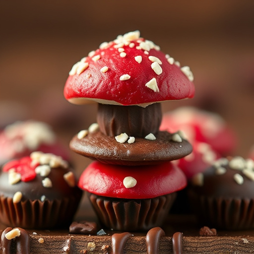 Stacked Magic Mushroom Chocolates Macro