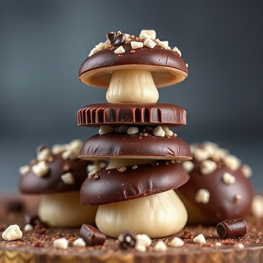 Stacked Magic Mushroom Chocolates Macro