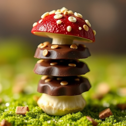 Stacked Magic Mushroom Chocolates Macro