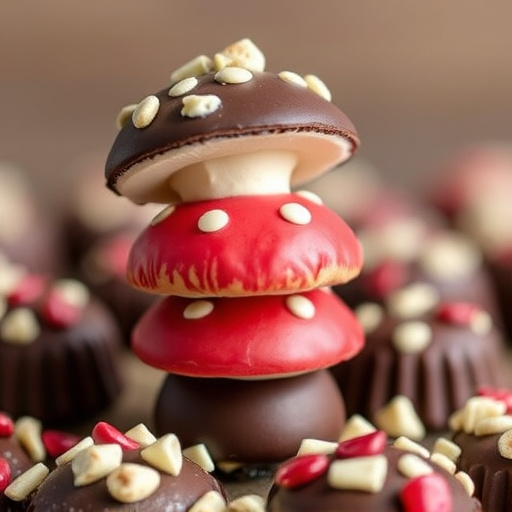 Stacked Magic Mushroom Chocolates Macro