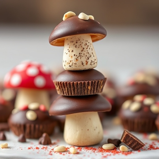 Stacked Magic Mushroom Chocolates Macro