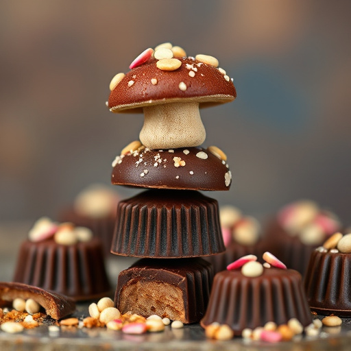 Stacked Magic Mushroom Chocolates Macro
