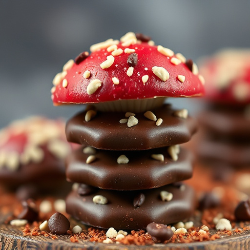 Stacked Magic Mushroom Chocolates Macro