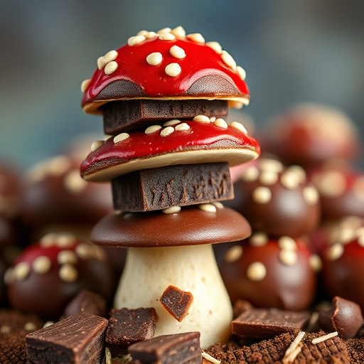 Stacked Magic Mushroom Chocolates Macro