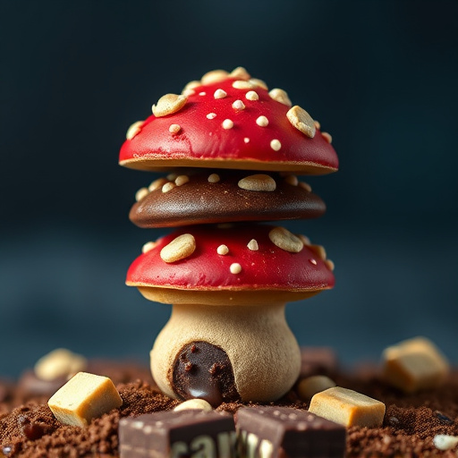 Stacked Magic Mushroom Chocolates Macro