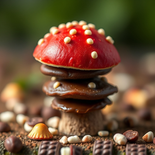 Stacked Magic Mushroom Chocolates Macro