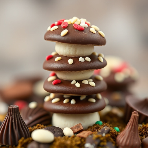 Stacked Magic Mushroom Chocolates Macro