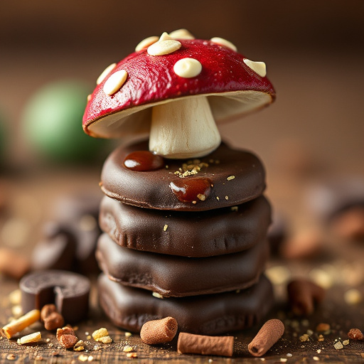 Stacked Magic Mushroom Chocolates Macro