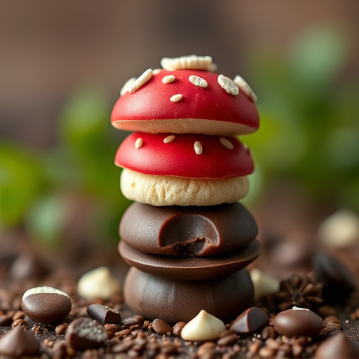Stacked Magic Mushroom Chocolates Macro
