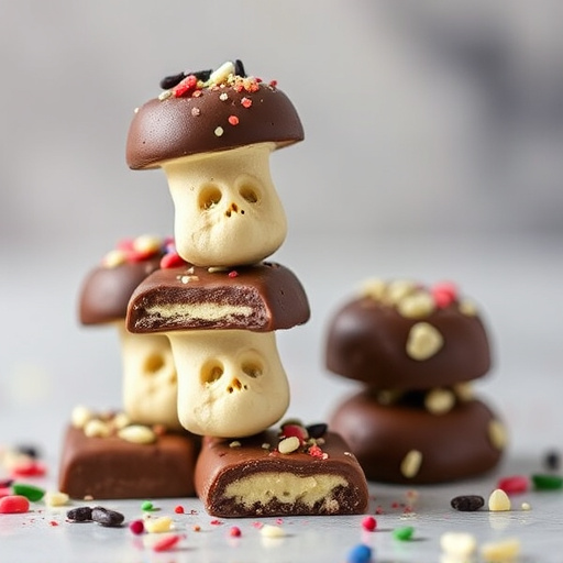 Stacked Magic Mushroom Chocolates Macro