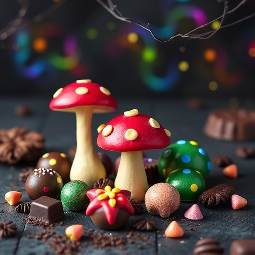Vibrant Magic Mushroom Chocolates Collection