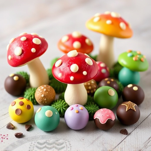 Vibrant Magic Mushroom Chocolates Collection