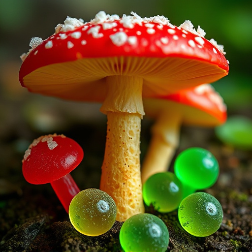 Amanita Magic Mushroom Gummies Close-Up