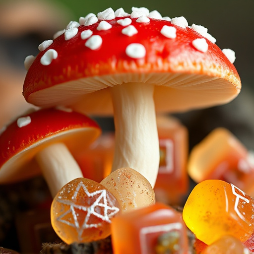Amanita Magic Mushroom Gummies Close-Up
