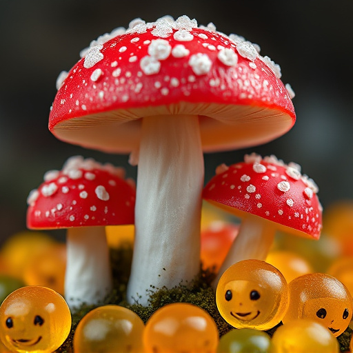 Amanita Magic Mushroom Gummies Close-Up