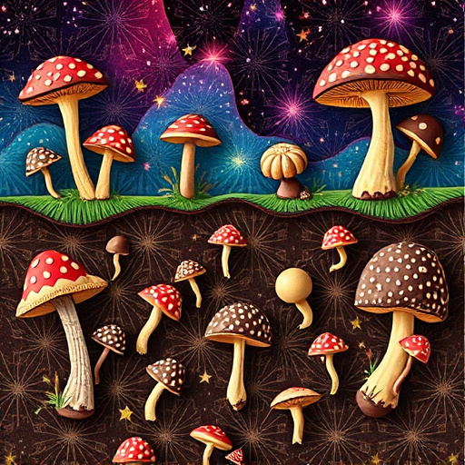 Artistic Magic Mushroom Chocolates Patterns