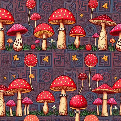 Artistic Magic Mushroom Chocolates Patterns