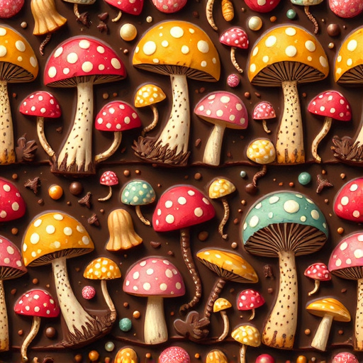 Artistic Magic Mushroom Chocolates Patterns