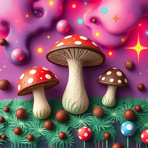 Artistic Magic Mushroom Chocolates Patterns