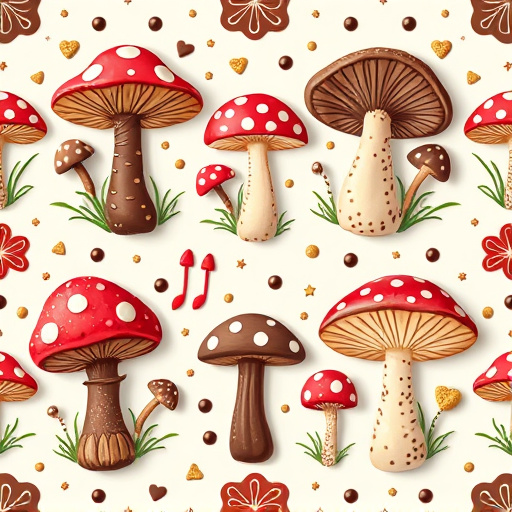 Artistic Magic Mushroom Chocolates Patterns