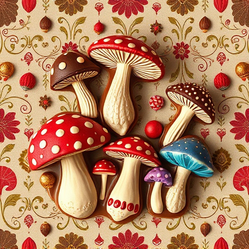Artistic Magic Mushroom Chocolates Patterns