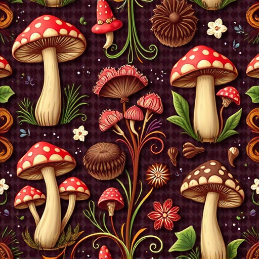 Artistic Magic Mushroom Chocolates Patterns