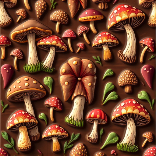 Artistic Magic Mushroom Chocolates Patterns