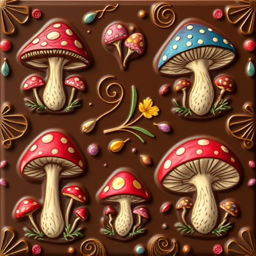 Artistic Magic Mushroom Chocolates Patterns