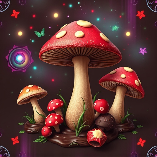 Artistic Magic Mushroom Chocolates Patterns