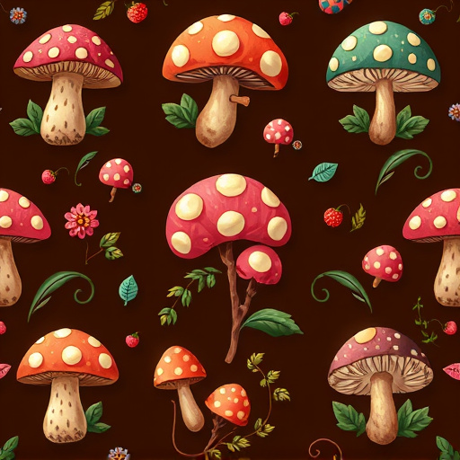 Artistic Magic Mushroom Chocolates Patterns