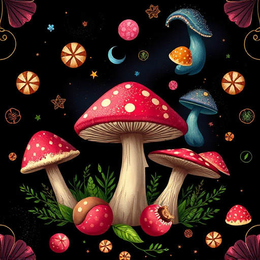Artistic Magic Mushroom Chocolates Patterns